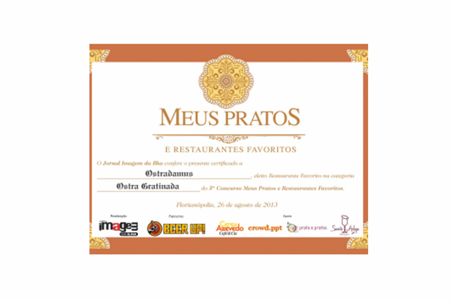 Prêmio Meus Pratos e Restaurantes Favoritos – Jornal Imagem da Ilha 2013